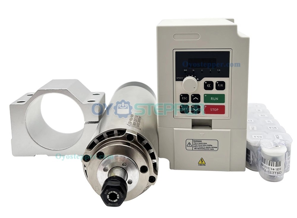 800W Mini Air Cooled CNC Spindle Kit ER11 with with 0.75KW VFD Frequency Inverter